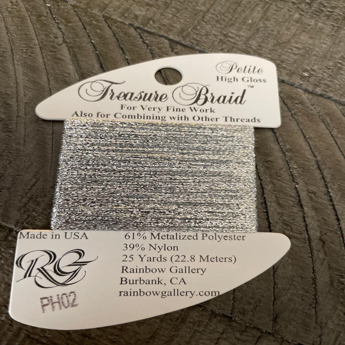 PH02- Bright Silver Petite Treasure Braid High Gloss