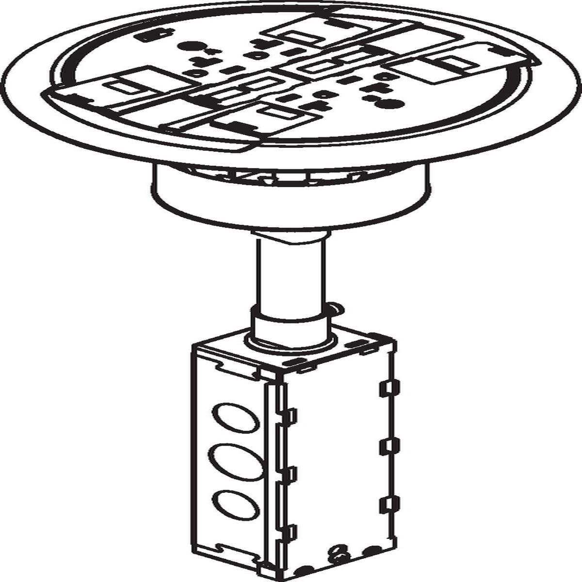 POKE-THRU ASSY LESS JCT BOX BRASS