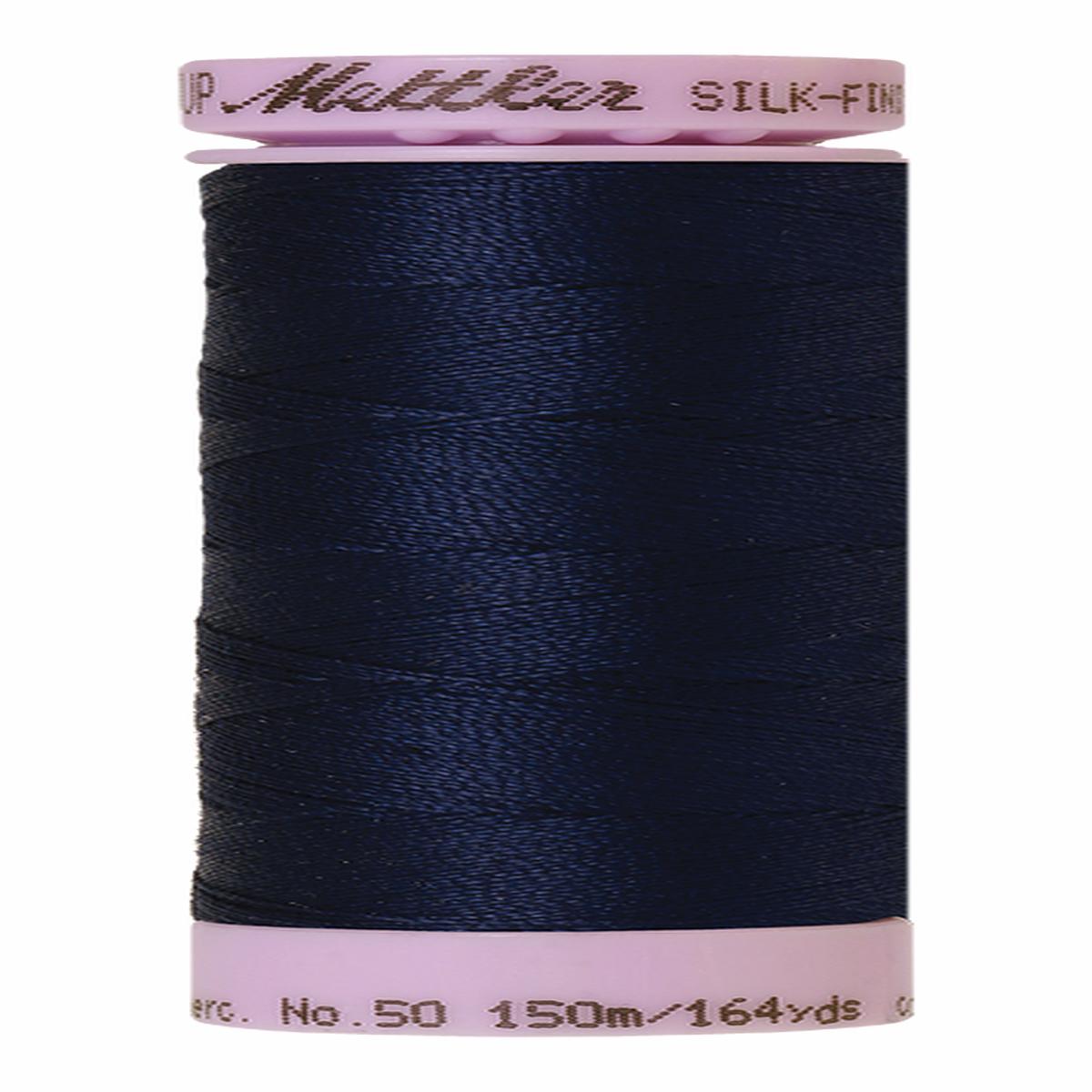 Mettler Silk-finish 50wt Solid Cotton Thread 164yd/150m Navy