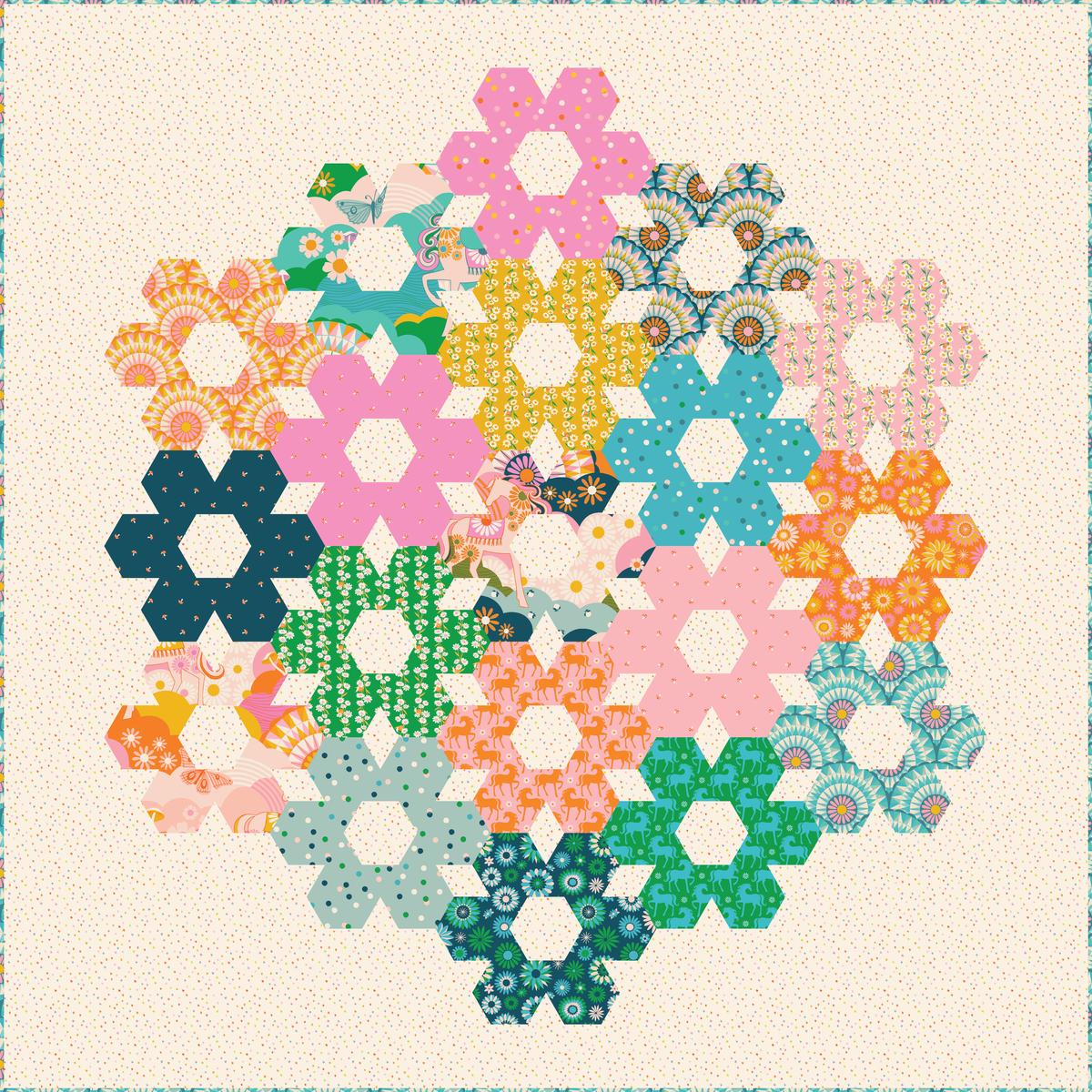 SEW MARIANA - RUBY STAR SOCIETY - CAROUSEL - Hexie Bunch Quilt Kit