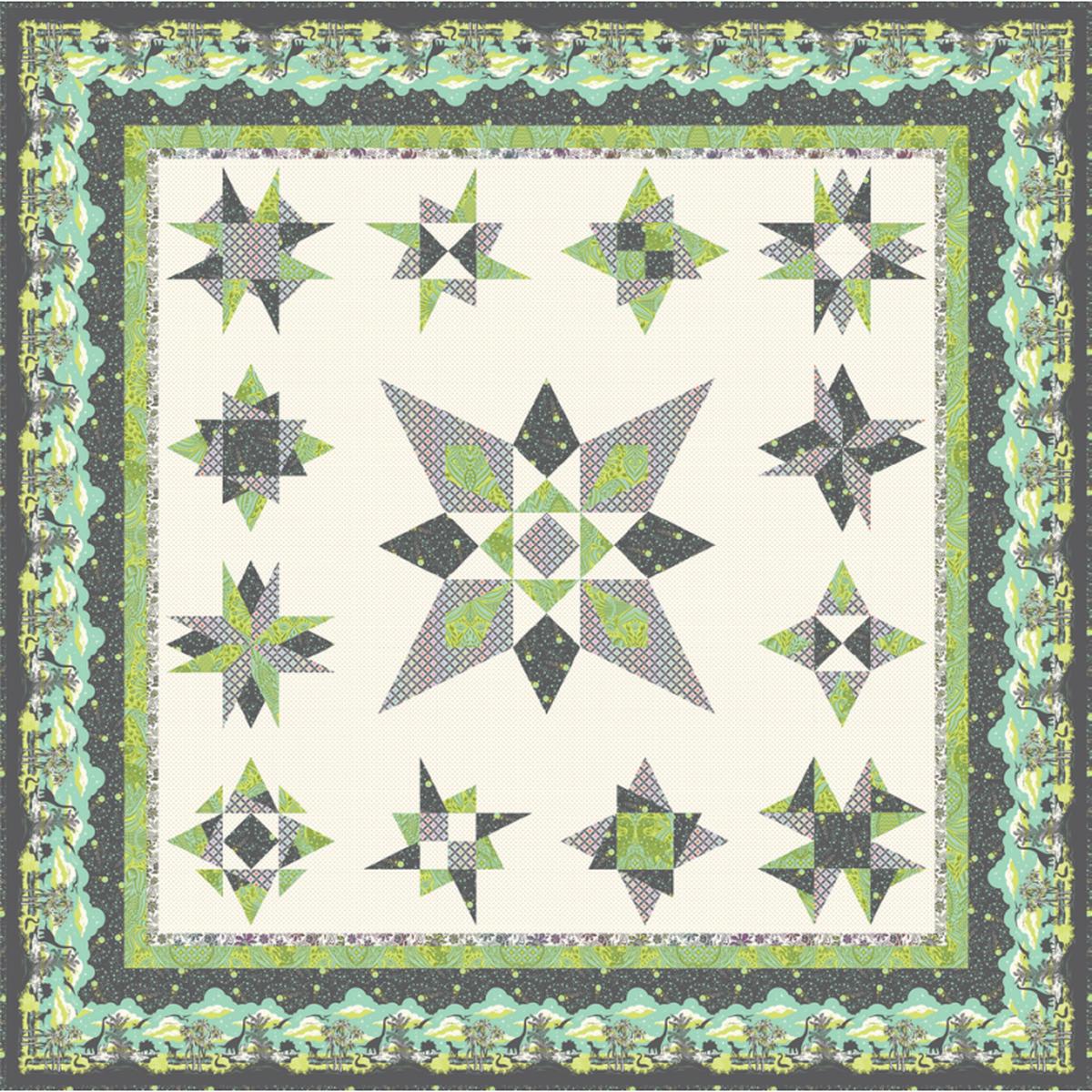 Jaybird Quilts - Tula Pink Roar - Cuppa Tea Lazy Angle Sampler Quilt Kit