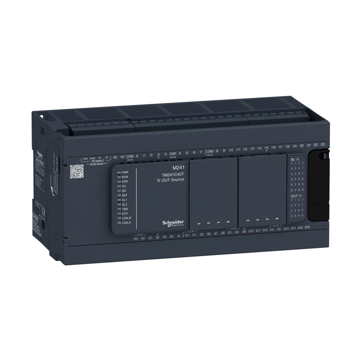logic controller, Modicon M241, 40 IO, transistor, PNP