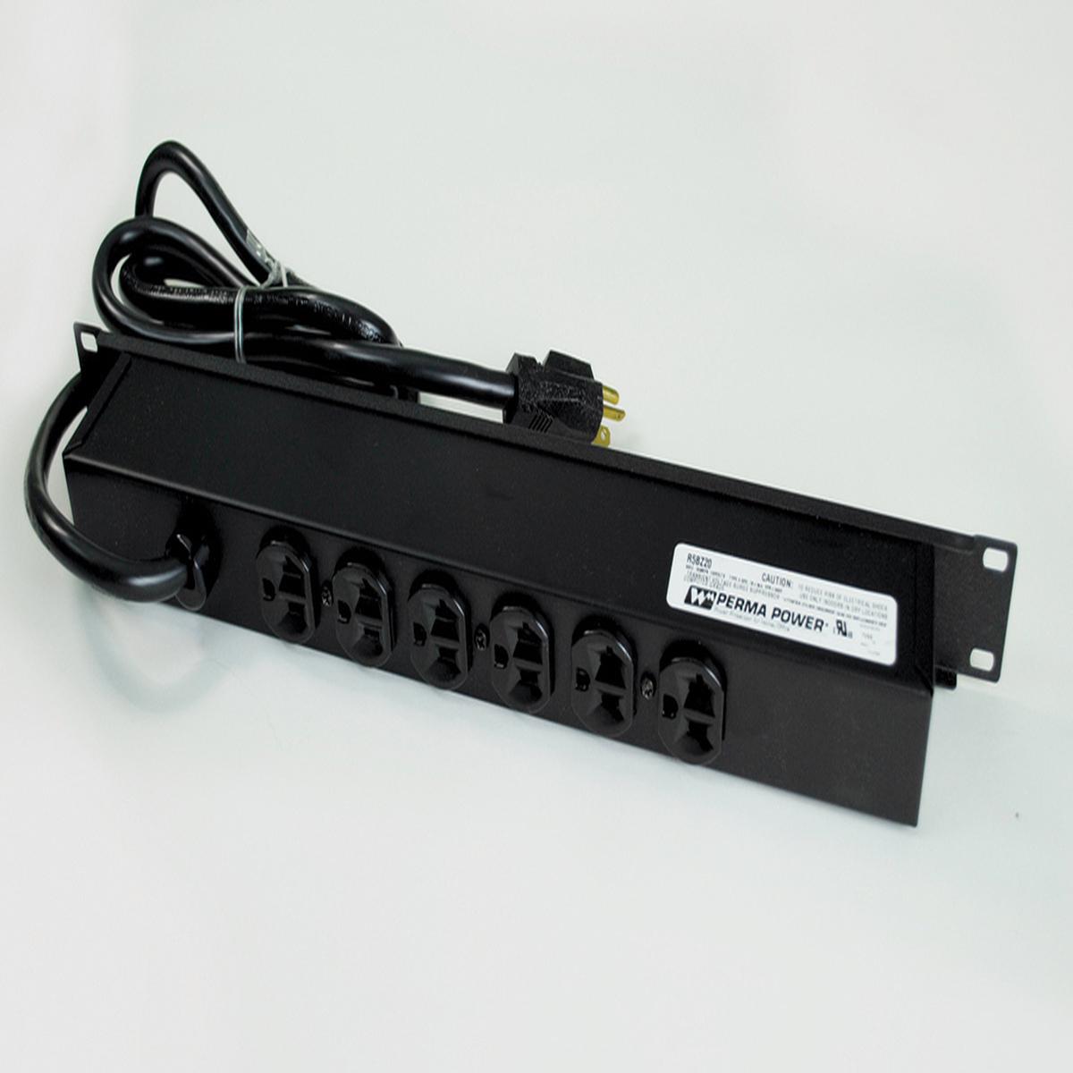 Plug-In Outlet Center Unit / Rack Mount 120V/20A/6 rear O/L /lighted switch/6' cord/Computer Grade Surge