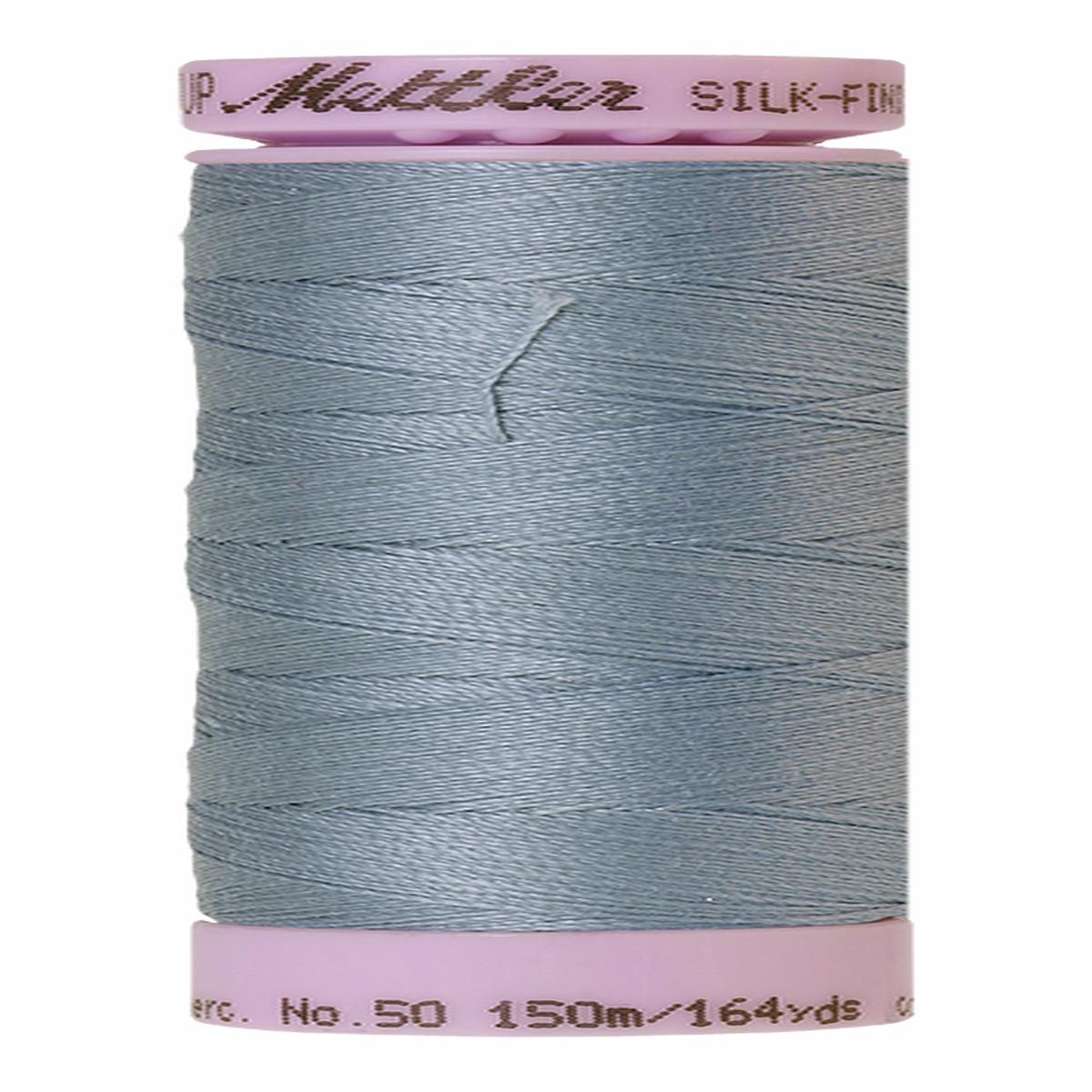 Mettler Silk-finish 50wt Solid Cotton Thread 164yd/150m Blue Speedwell