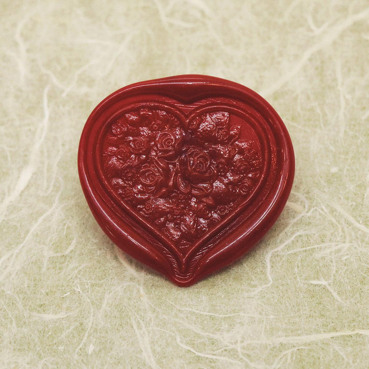 Heart Shaped 3D Relief Wax Seal Stamp