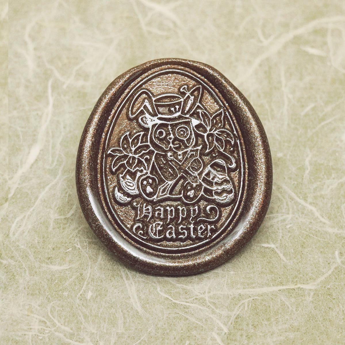 Egg Shaped Easter Bunny Wax Seal Stamp