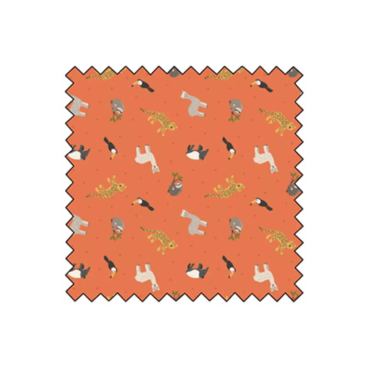 Quilt Source Fabrics, South American Animals - ORANGE - LIASM26-3* (Sold By 1/2 Meter)