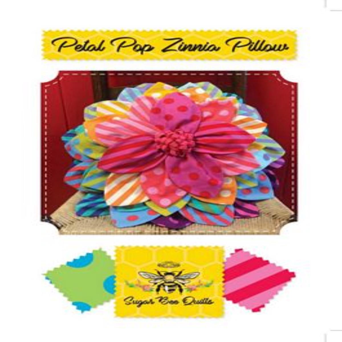 Sugar Bee Quilts - Petal Pop Zinnia Pillow Pattern