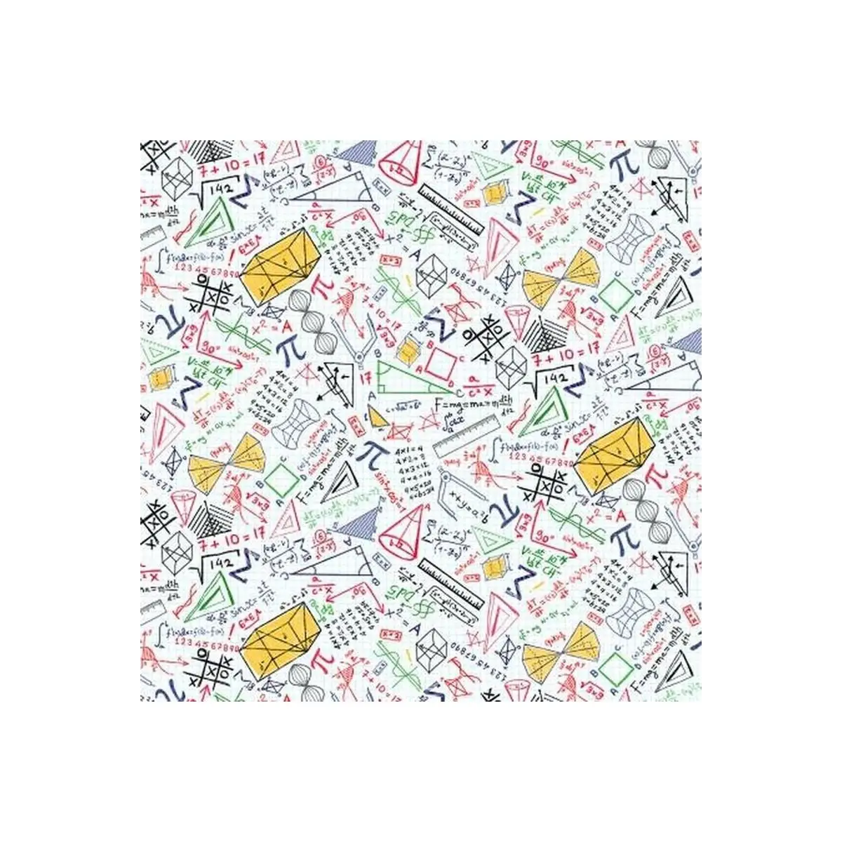 Timeless Treasures, White Math Equations* (Sold By 1/2 Meter)
