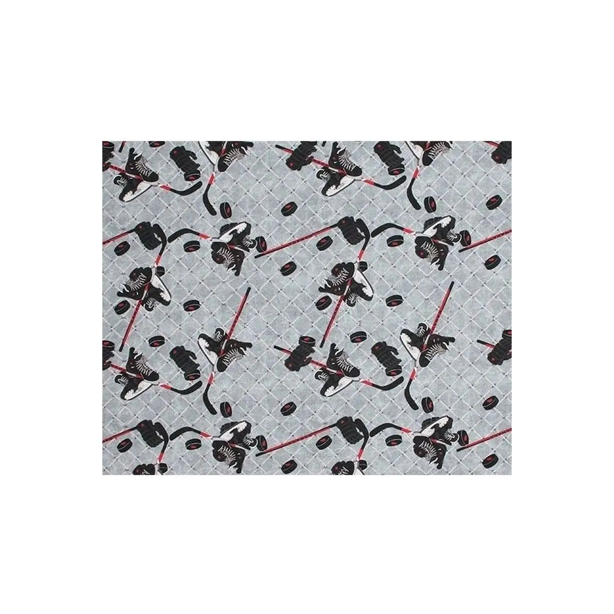 J.N. Harper Co. Fabrics, Canada's Game, Hockey in the Net Grey - QC303* (Sold By 1/2 Meter)