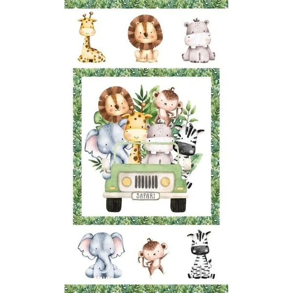 Northcott Fabrics, Wee Safari Wee Safari Panel - 25640-10* (Sold By 1/2 Meter)