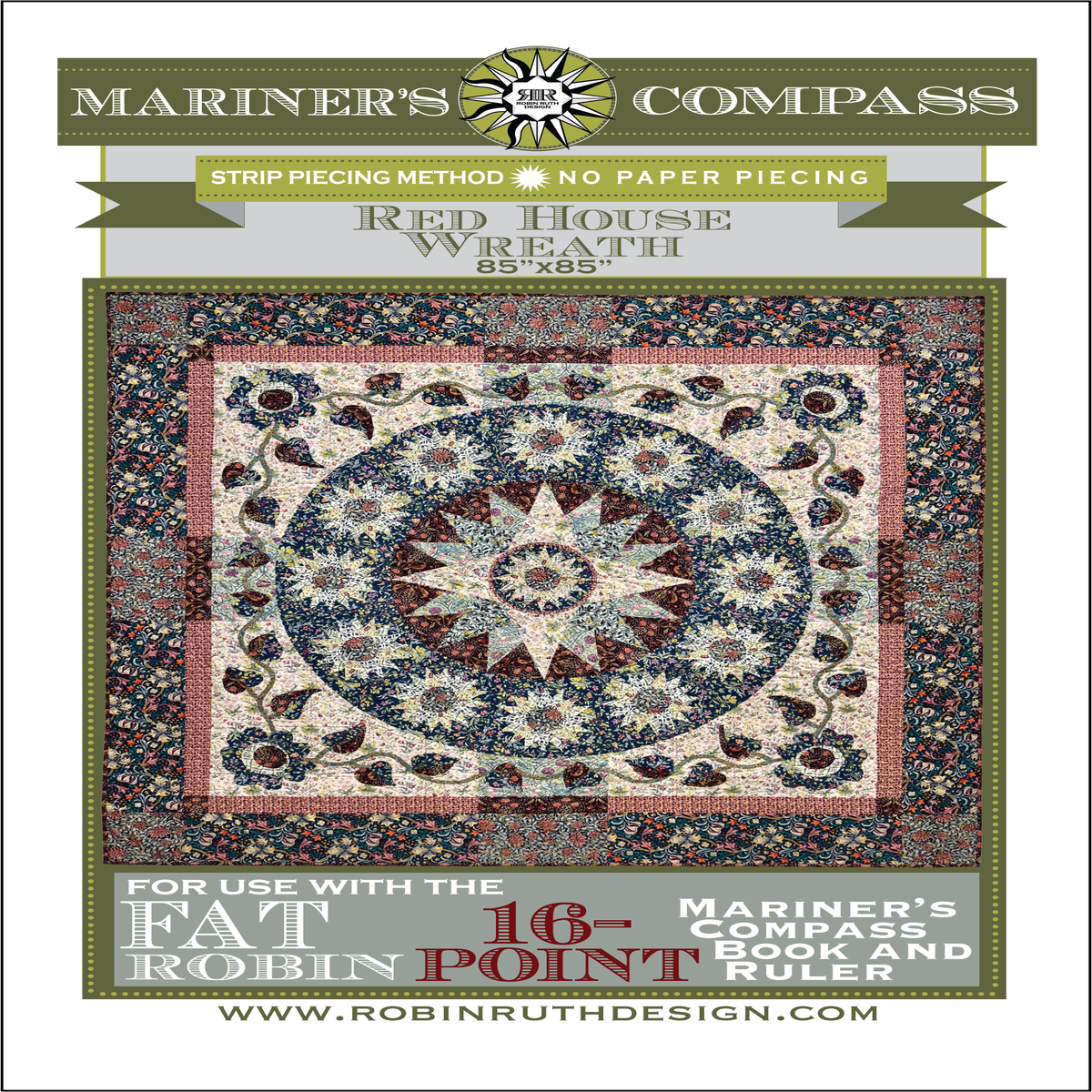 ROBIN RUTH DESIGNS - Red House Wreath Pattern