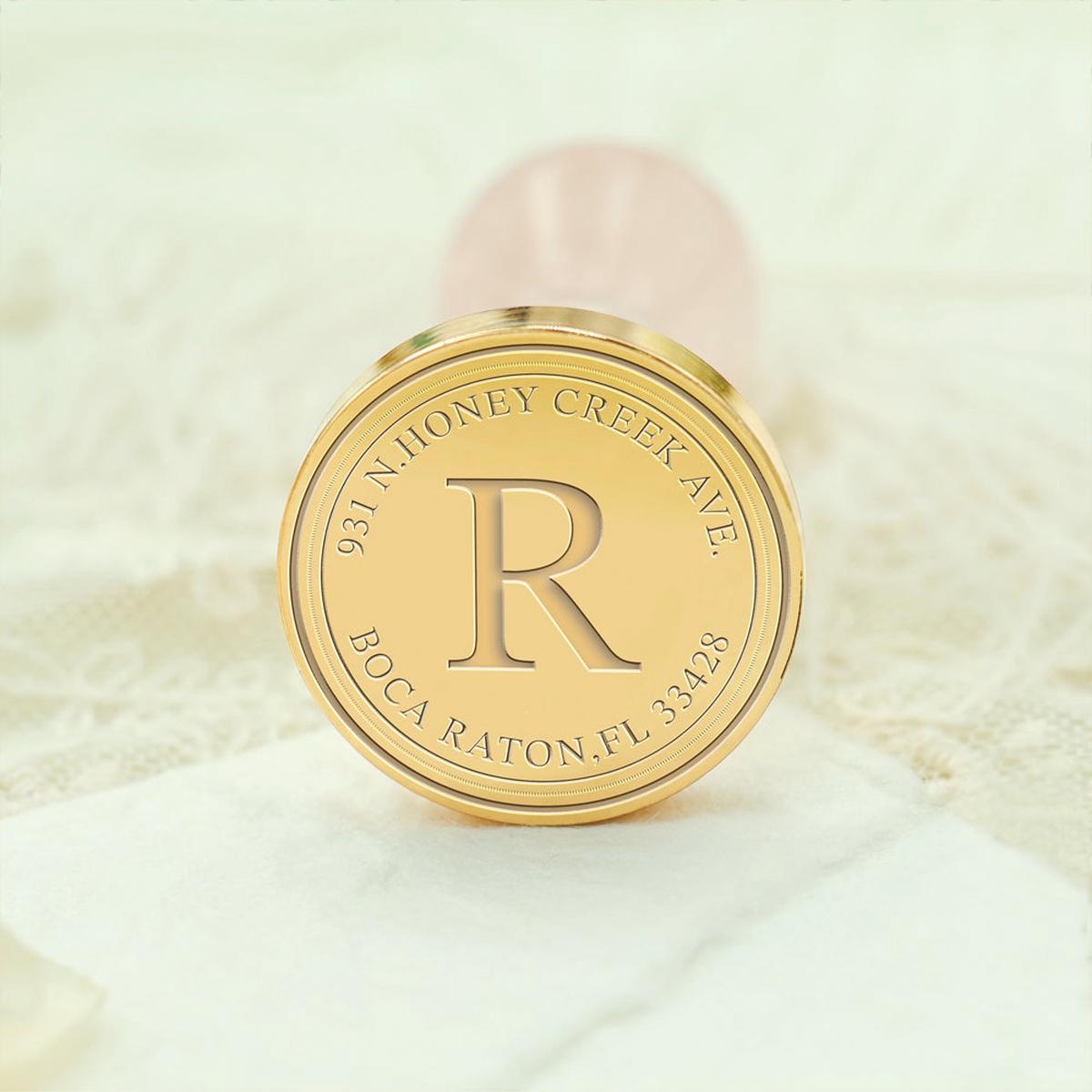 Custom Address Wax Seal Stamp with Name/ Initial - Style 25