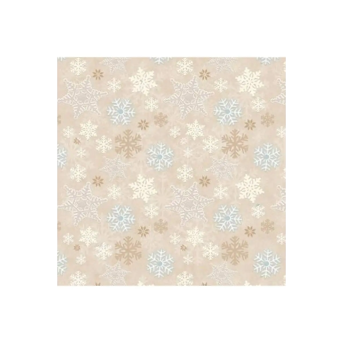 Henry Glass & Co. Fabrics, I Love Sn'Gnomies Collection - Beige Snowflake Allover Flannel (Sold By 1/2 Meter)
