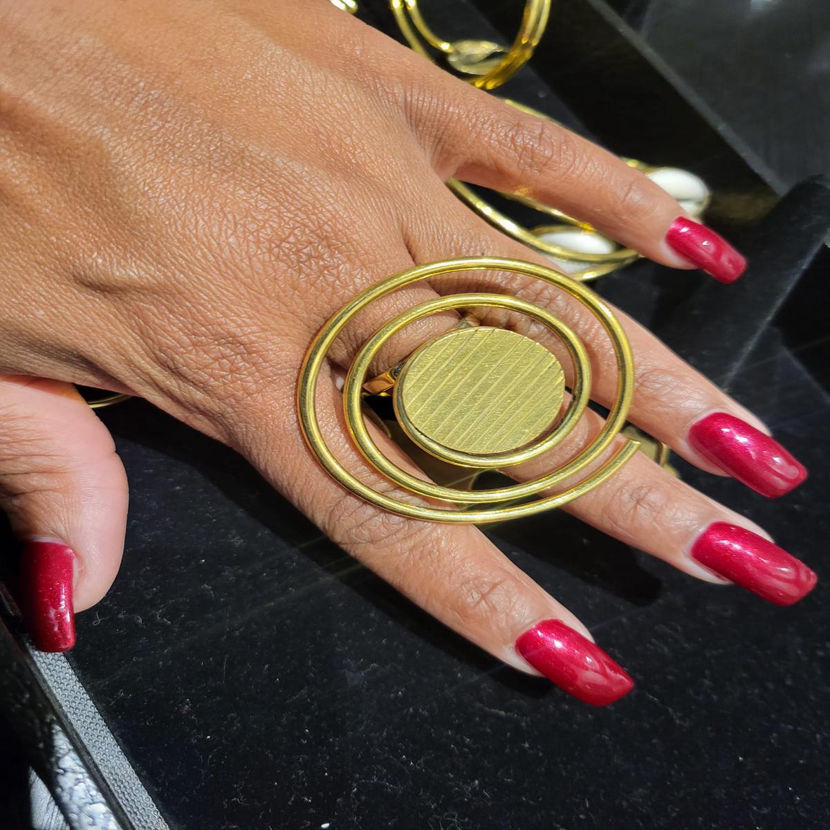 Adjustable Kenyan XL Golden Spiral Ring