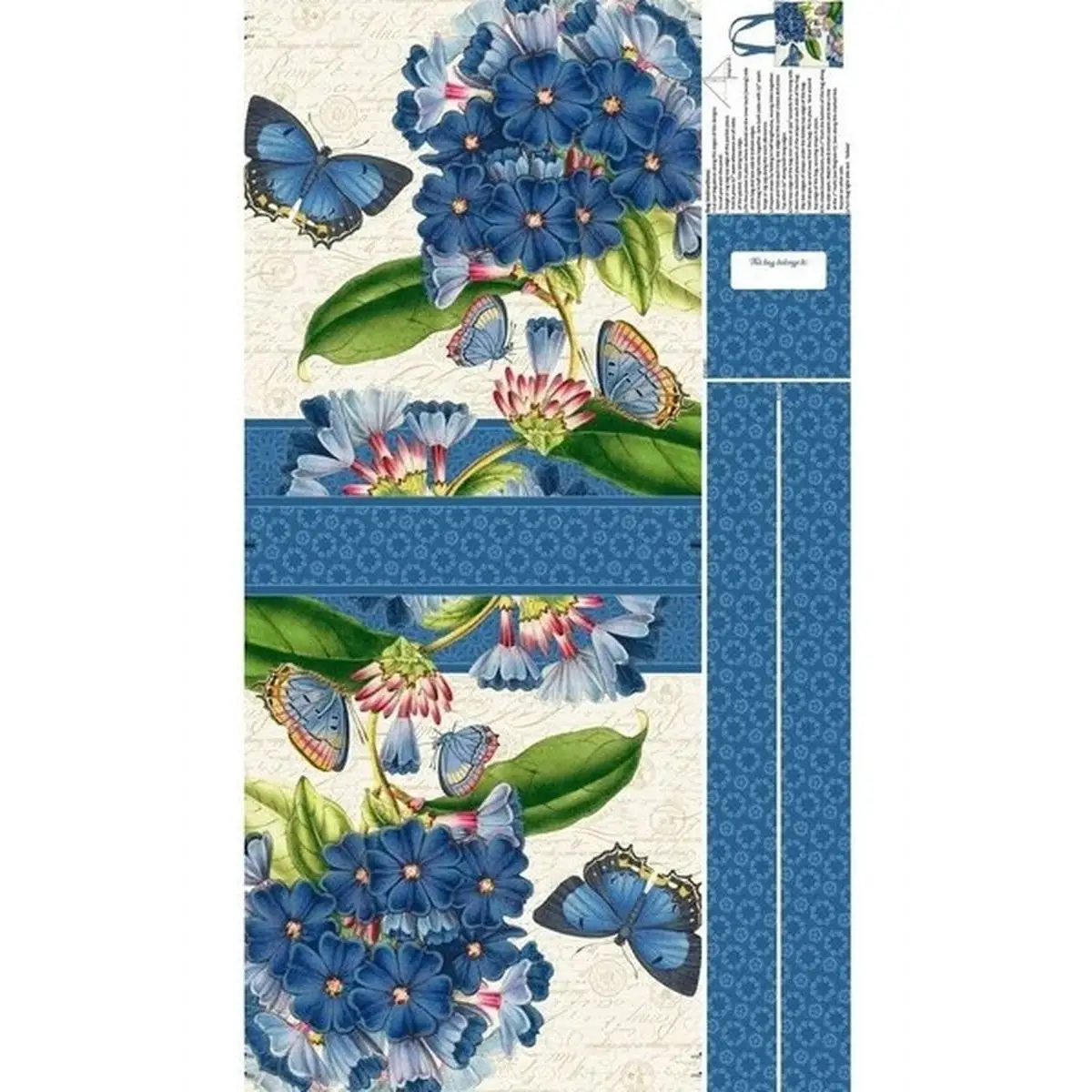 Northcott Fabrics, Something Blue Collection - Bag Panel - DP25085-11 (Sold By 1/2 Meter)
