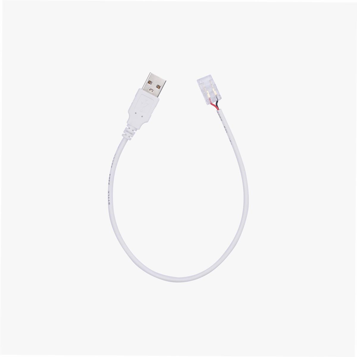 USB-A to 2 Pin 8mm Solderless Quick Connector For White LED