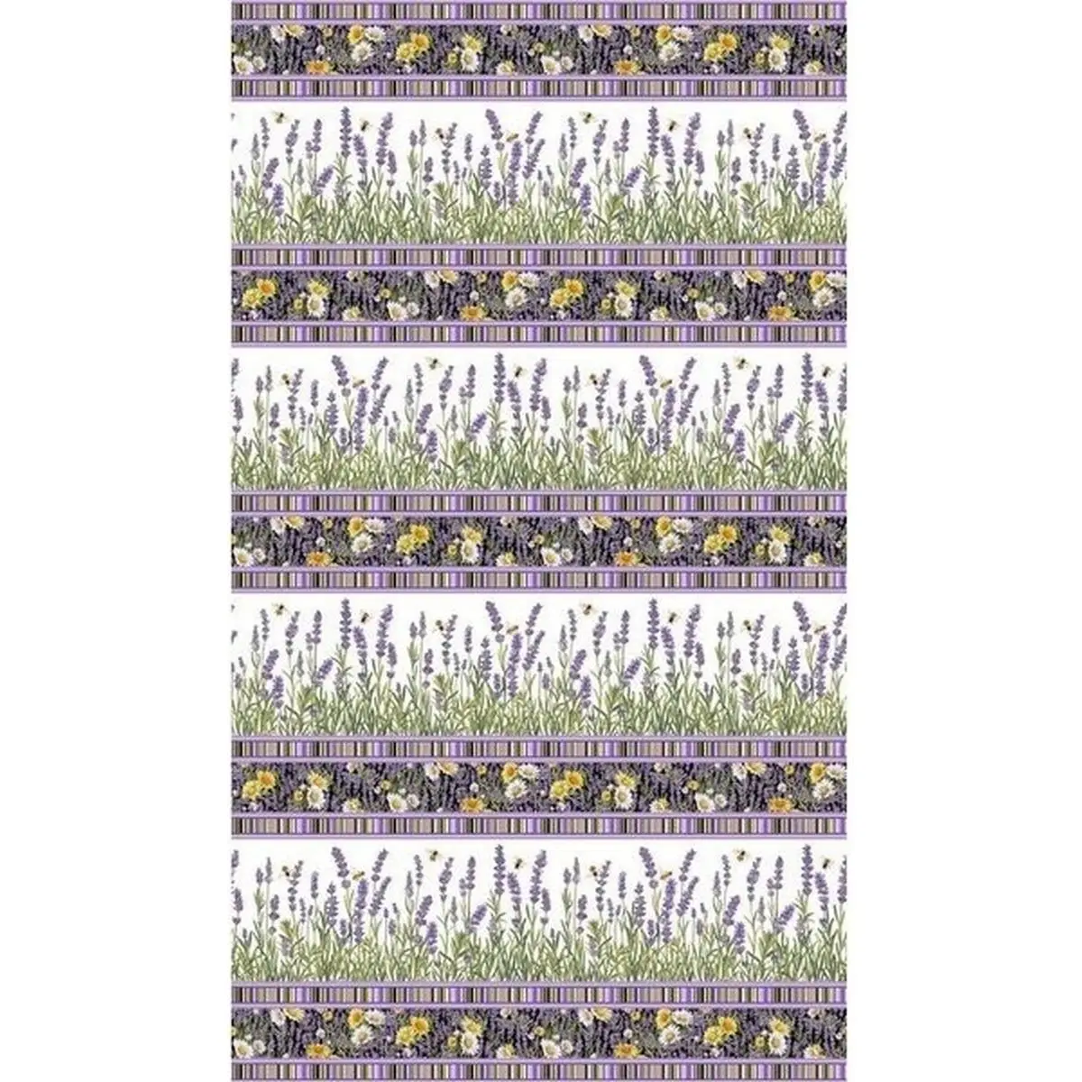 Northcott Lavender Market Border Stripe - 24474-99* (Sold By 1/2 Meter)