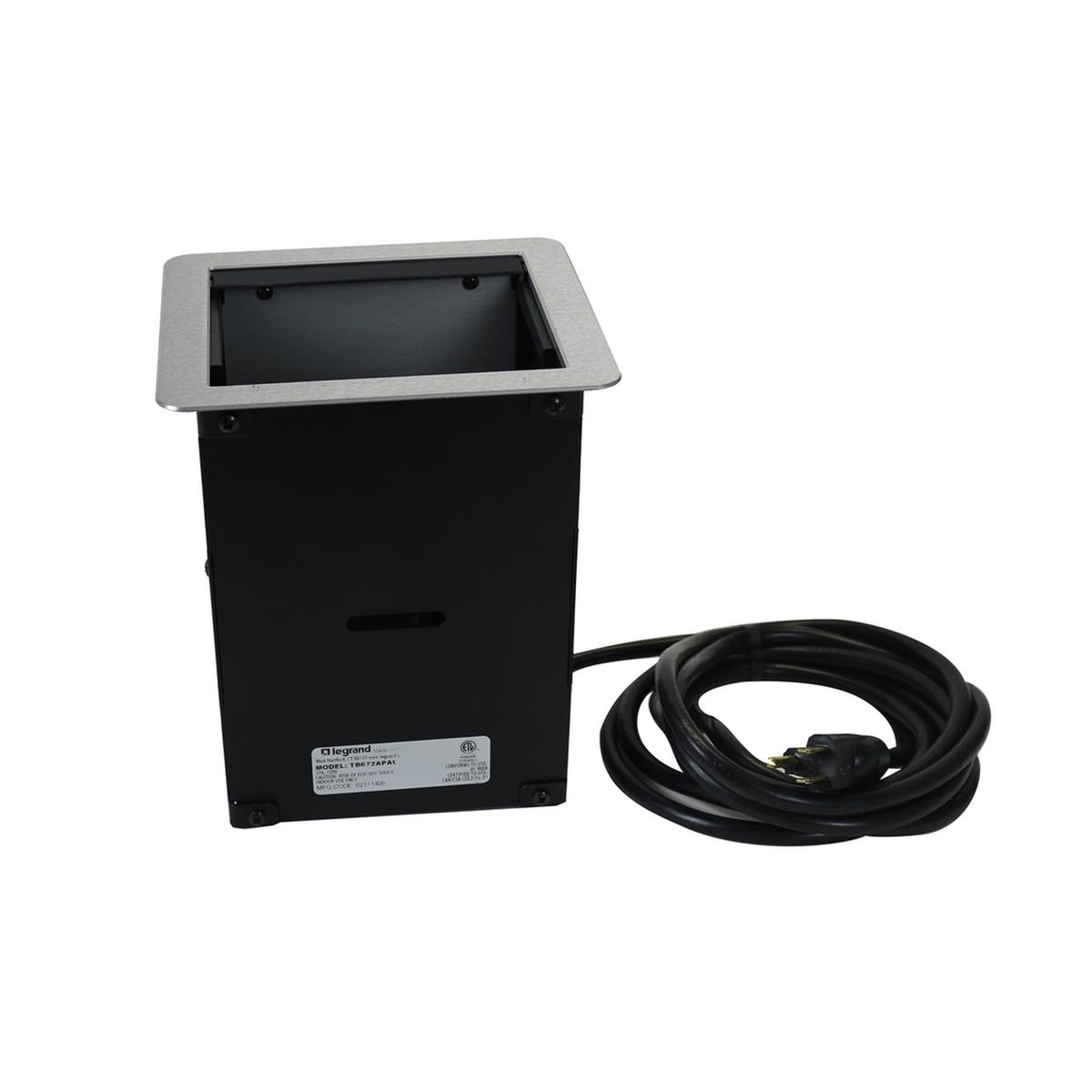 InteGreat A/V TABLE BOX WITH USB, CORD ENDED, ALUMINUM