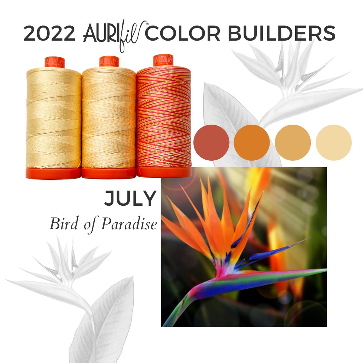 AURIFIL - Thread Color Builder FLORA: July Bird of Paradise - Strelitzia reginae