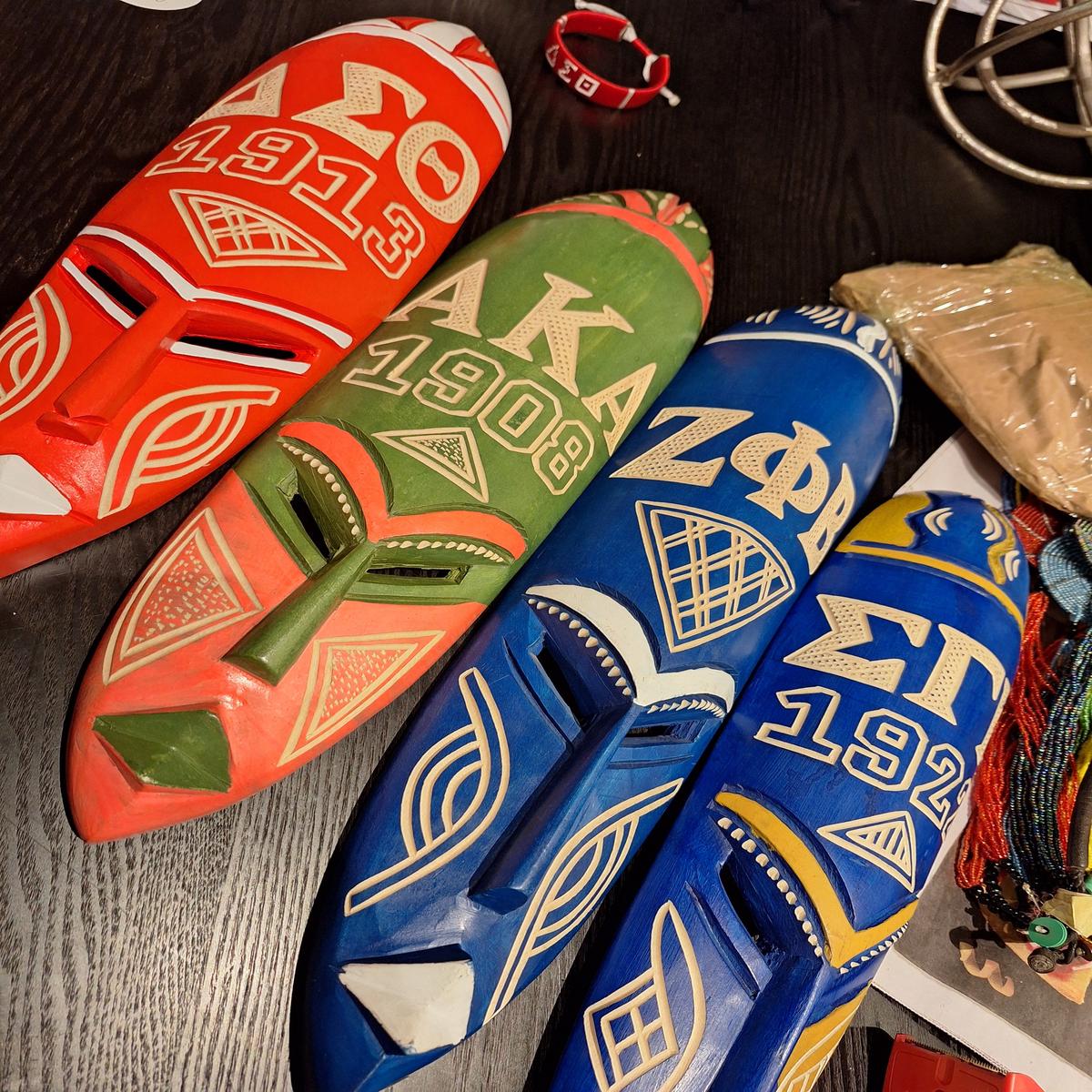 Painted African Fang Masks - Divine 9 (Pre-Order)
