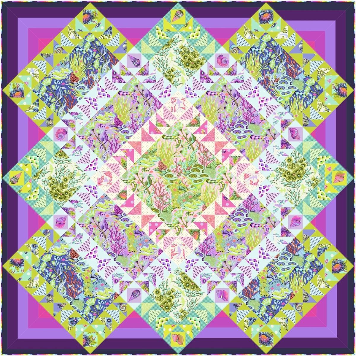 Stacey Day - Tula Pink - Floral Reef - Coastal Currents Quilt Kit, SHIPPING APRIL 2026
