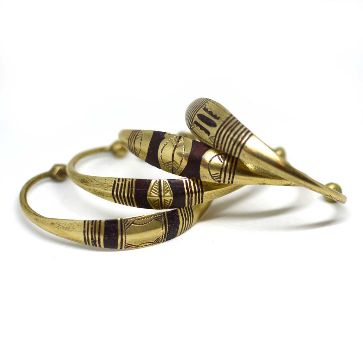 Unisex Black Etched Tuareg Bracelets