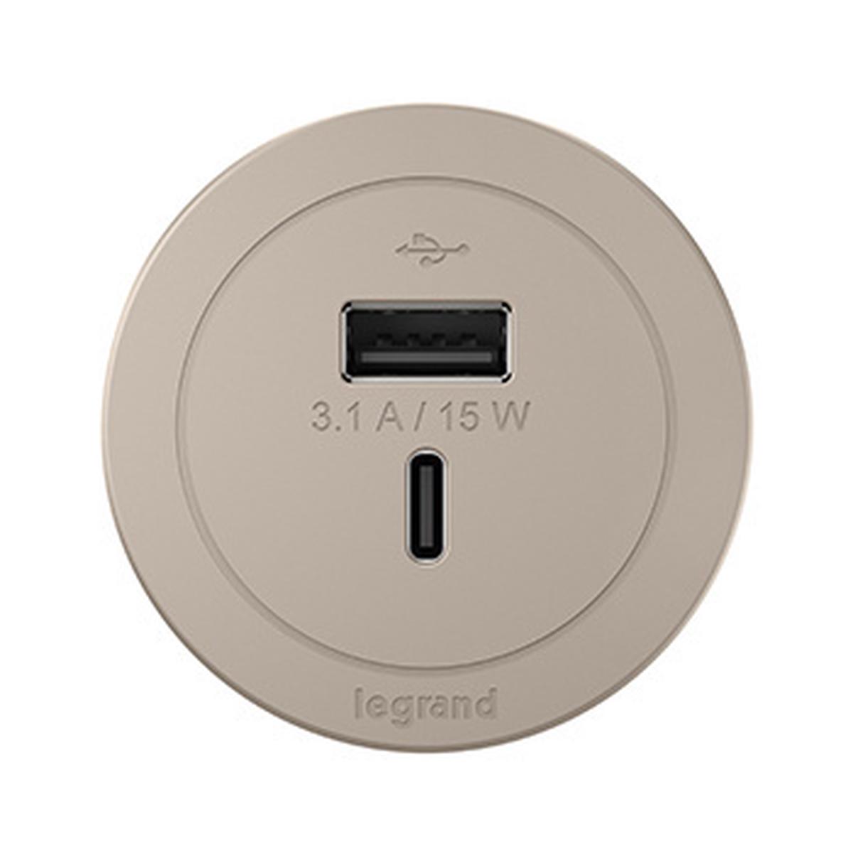 ROUND FPC, USB ONLY, NICKEL, 10FT COMBO USB-A AND USB-C