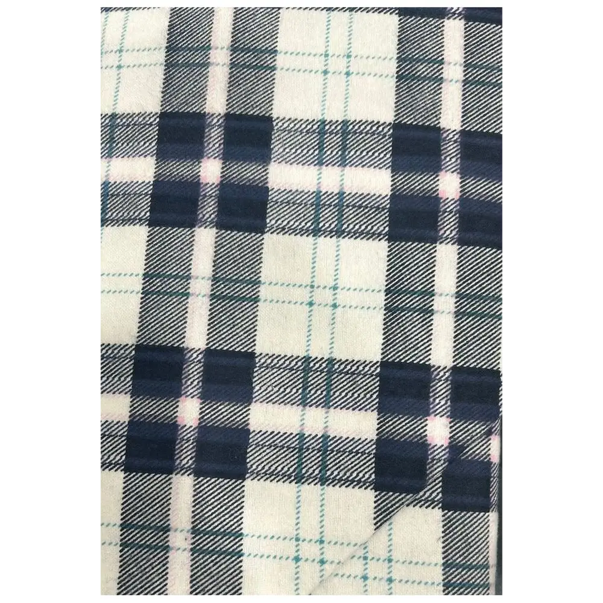 Siltex Fabrics, Flannel Collection - Navy Blue & White Plaid - 11-0043-2313 (Sold By 1/2 Meter)