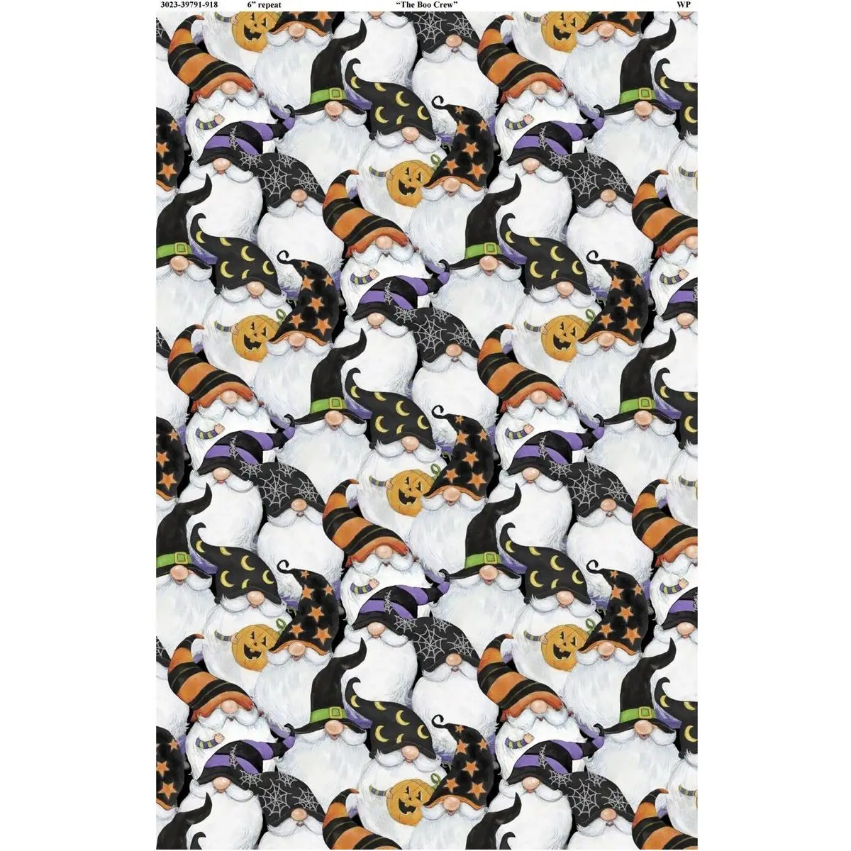 Wilmington Prints, The Boo Crew Multi Packed Gnomes - 39791-918* (Sold By 1/2 Meter)