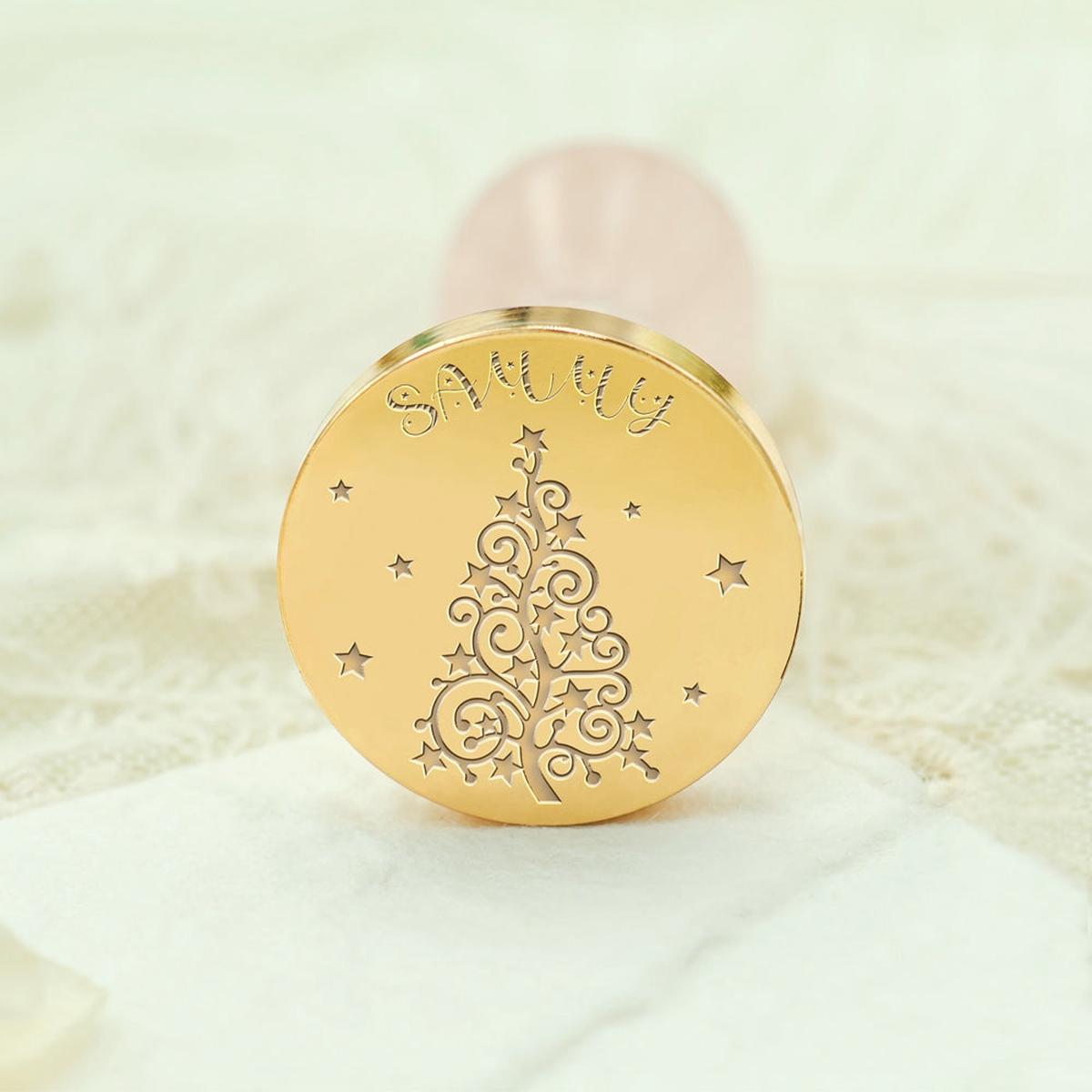 Star Christmas Tree Custom Name Wax Seal Stamp