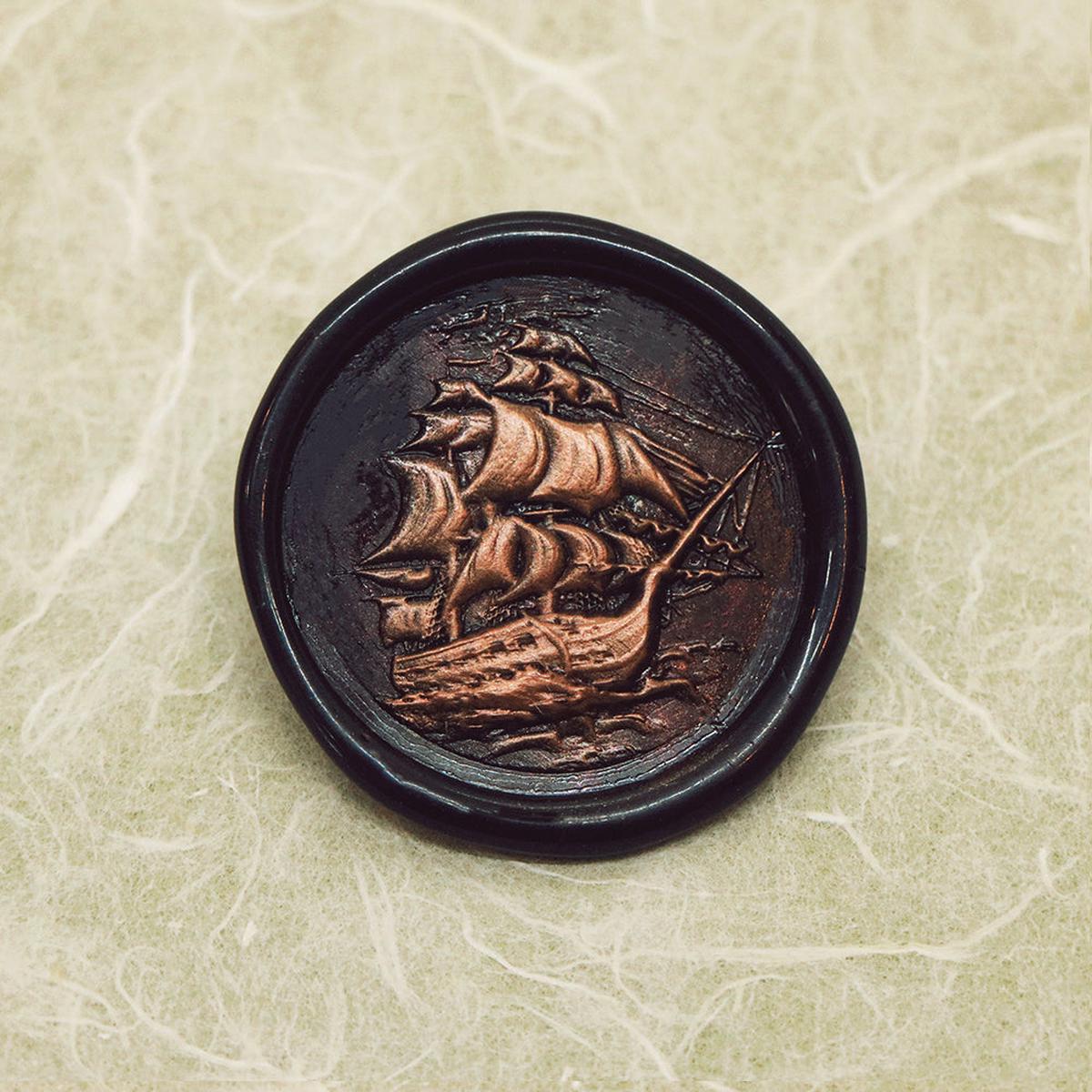 3D Relief Sailing Ship Wax Seal Stamp