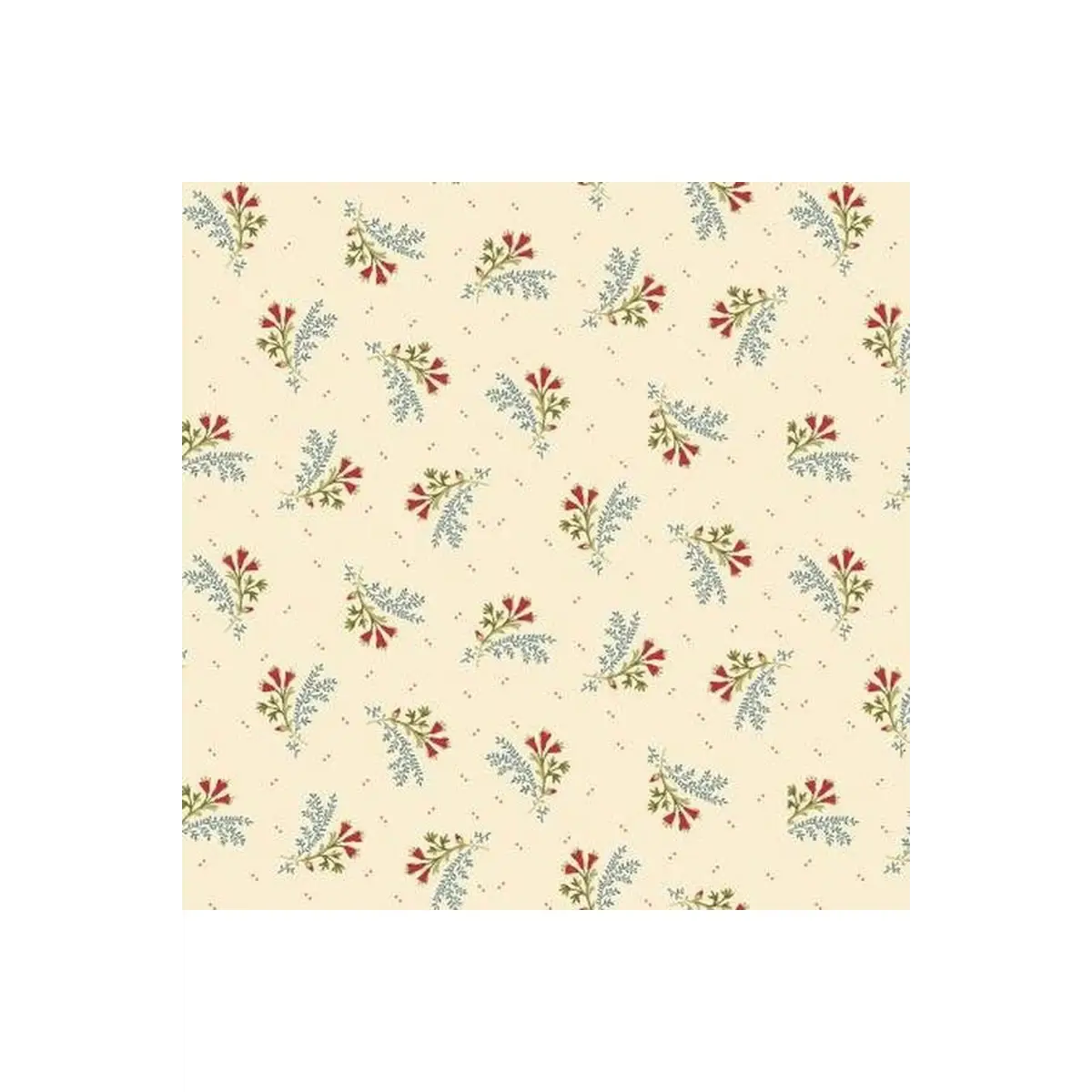 Henry Glass & Co. Fabrics, Tarrytown Collection - Cream Tiny Spray - 2604-33* (Sold By 1/2 Meter)