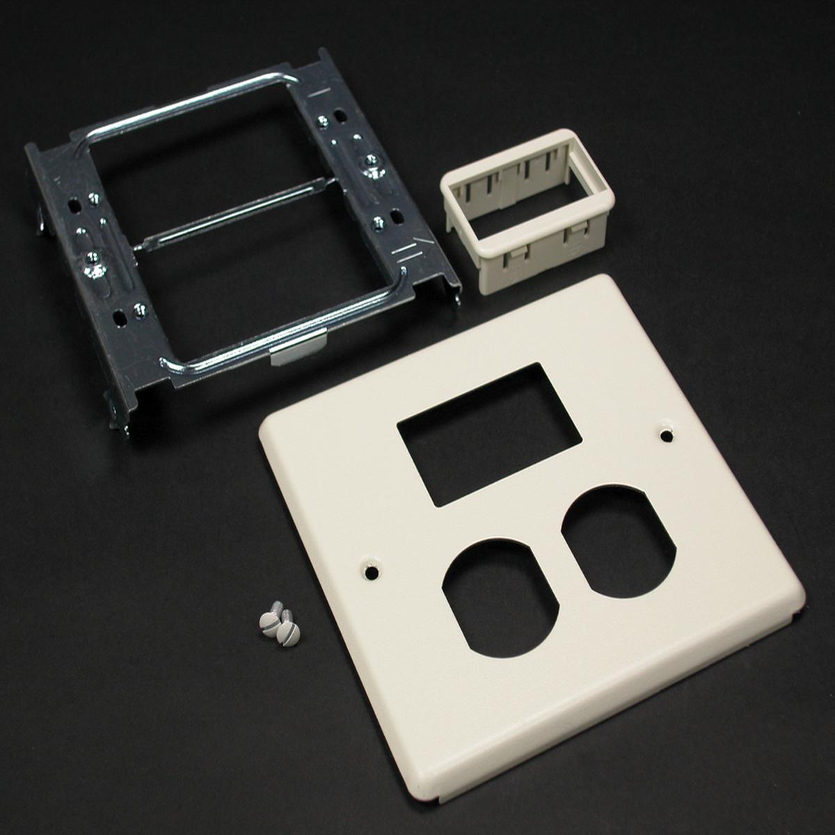 4047 Two-Gang Cover and Ortronics Series II Mini Adapter Fitting
