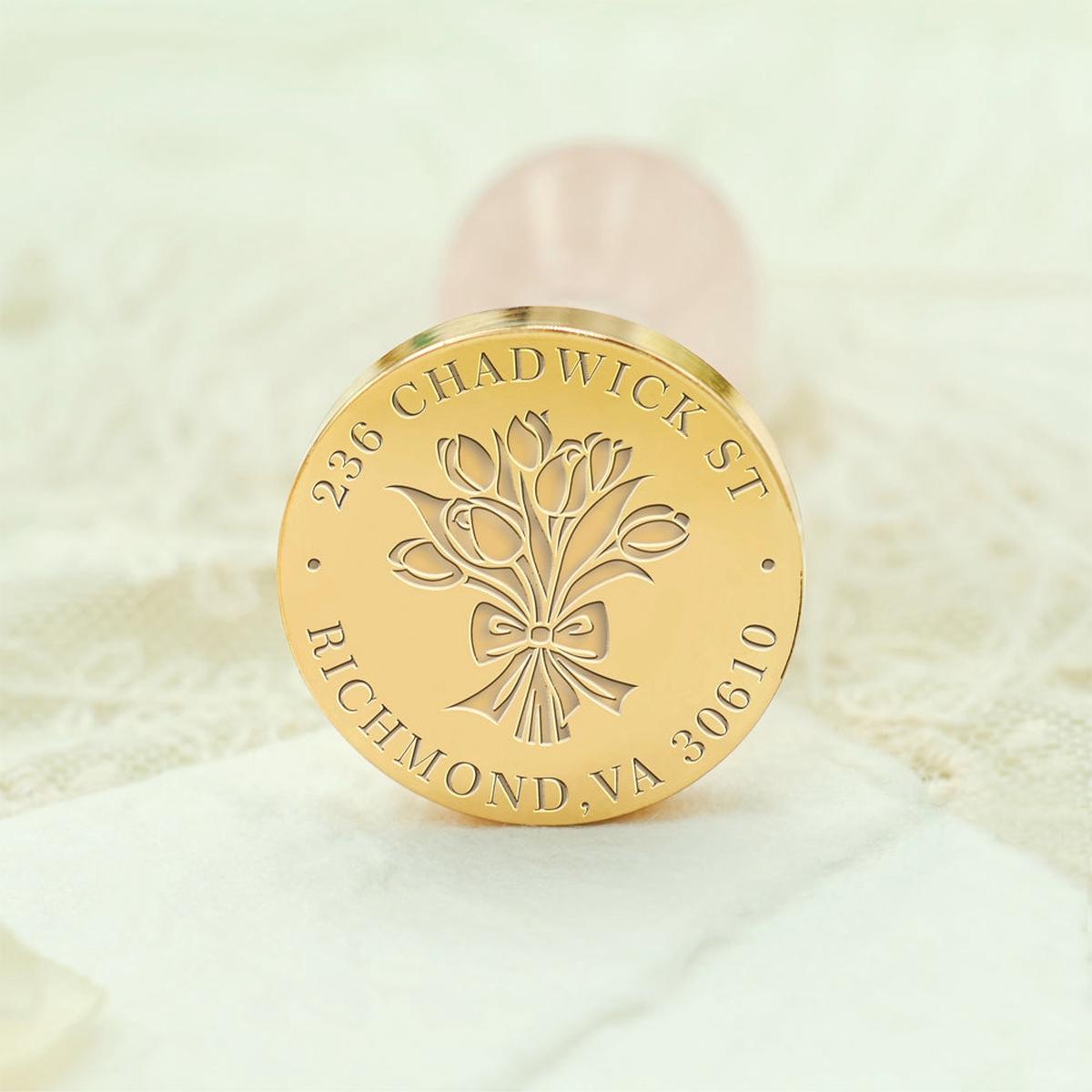 Natural Plant Custom Address Wax Seal Stamp - Tulip