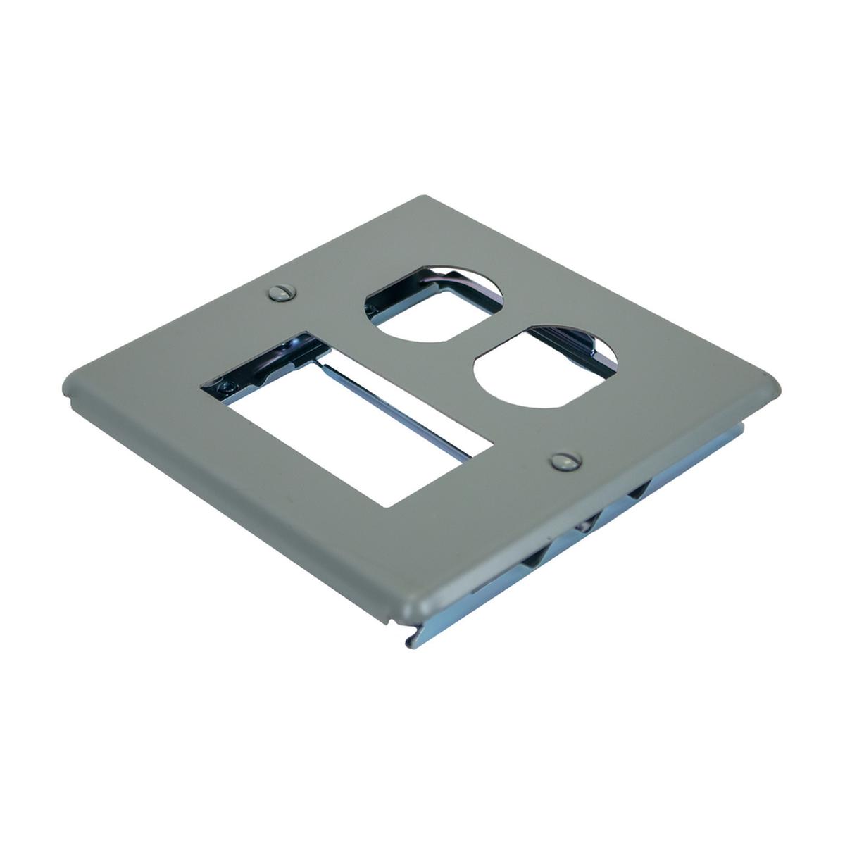 2-GANG W/ONE DUPLEX OPENING AND ONE RECTANGULAR OPENING GRAY