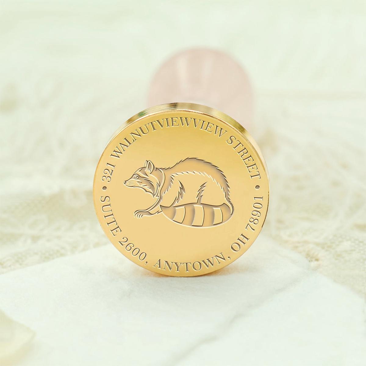 Wildlife Impressions Custom Raccoon Address Wax Seal Stamp