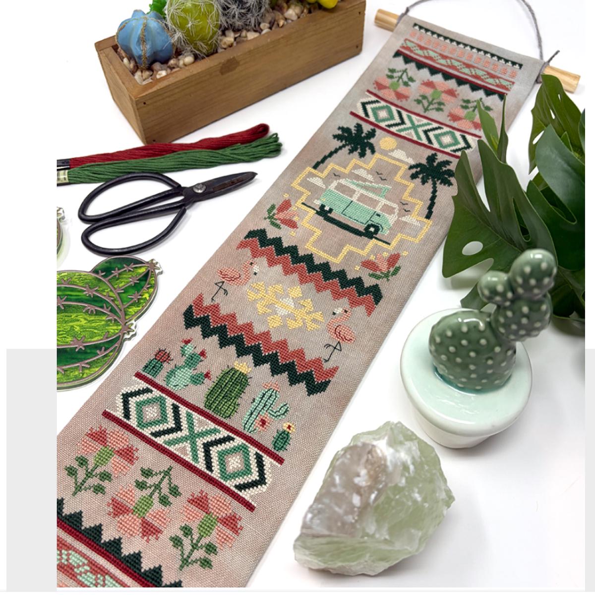 Cactus and Caravan Bell Pull