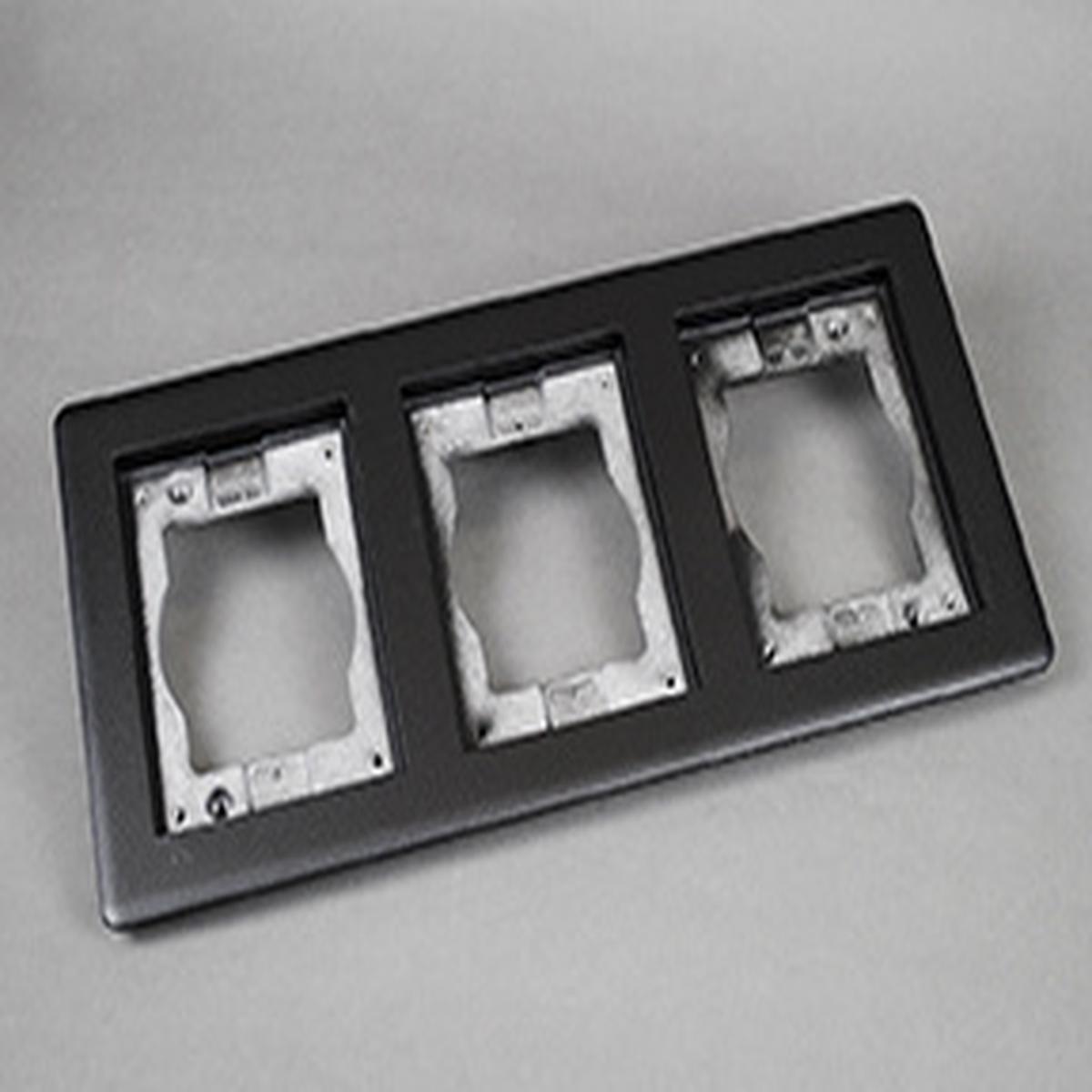 3-GANG CARPET & TILE FLANGE BRUSHED ALUMINUM