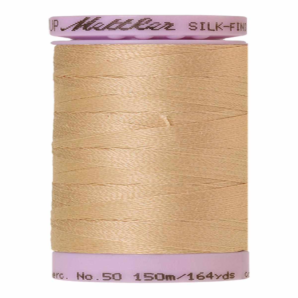 Mettler Silk-finish 50wt Solid Cotton Thread 164yd/150m Oat Straw