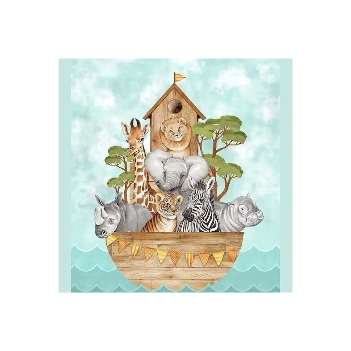 Northcott Fabrics, Baby Safari Baby Safari Panel - DP24670-63* (Sold By 1/2 Meter)