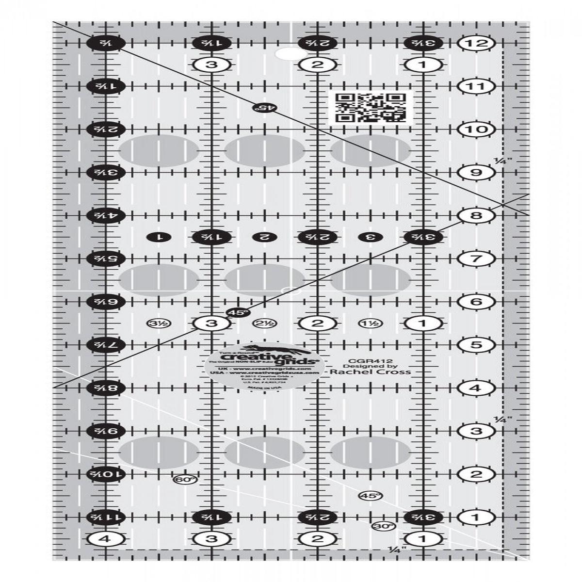 CREATIVE GRIDS QUILT RULER 4.5 X 12.5 INCHES
