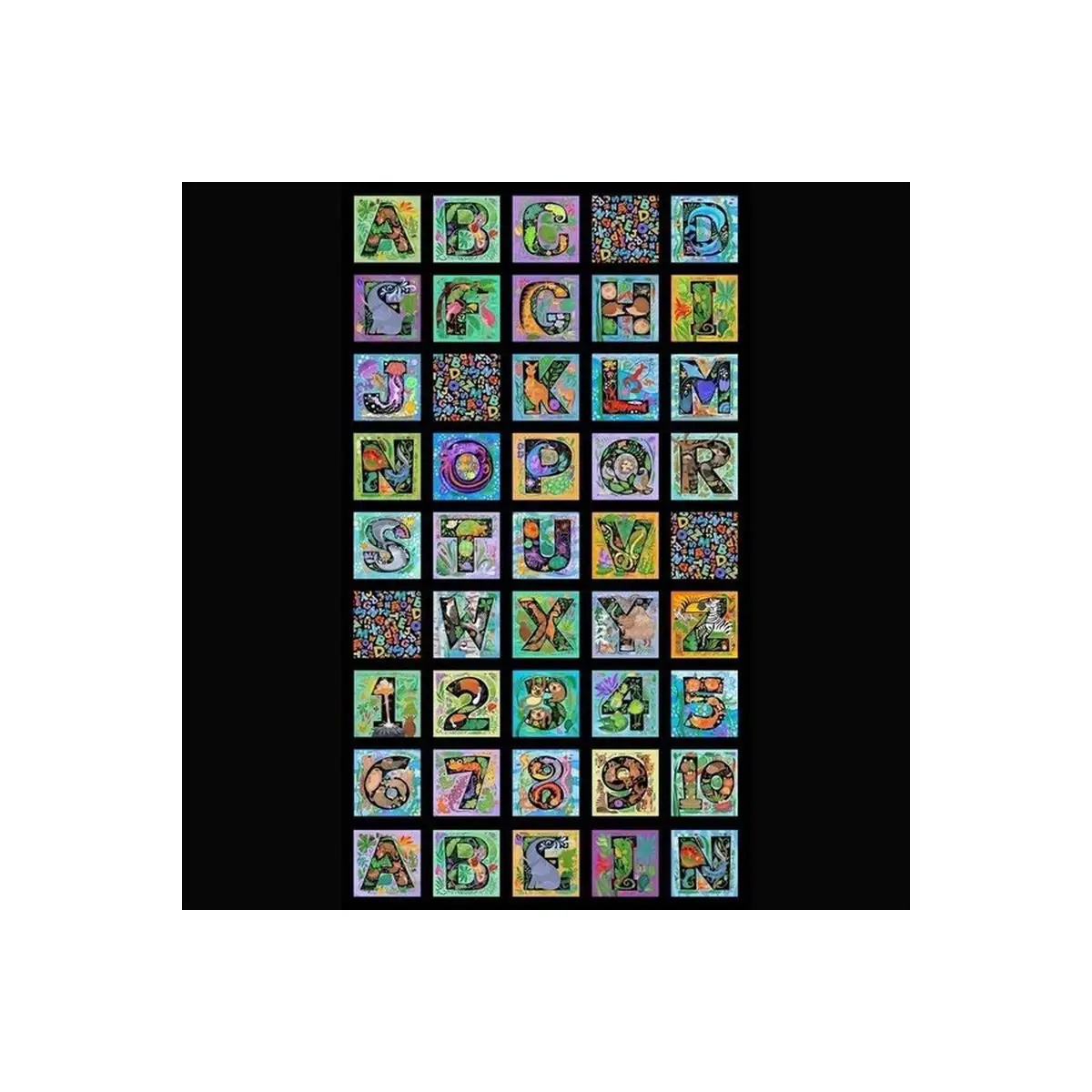 Northcott Fabrics, ABC 123 Collection - Alphabet Panel - DP24945-99* (Sold By 1/2 Meter)