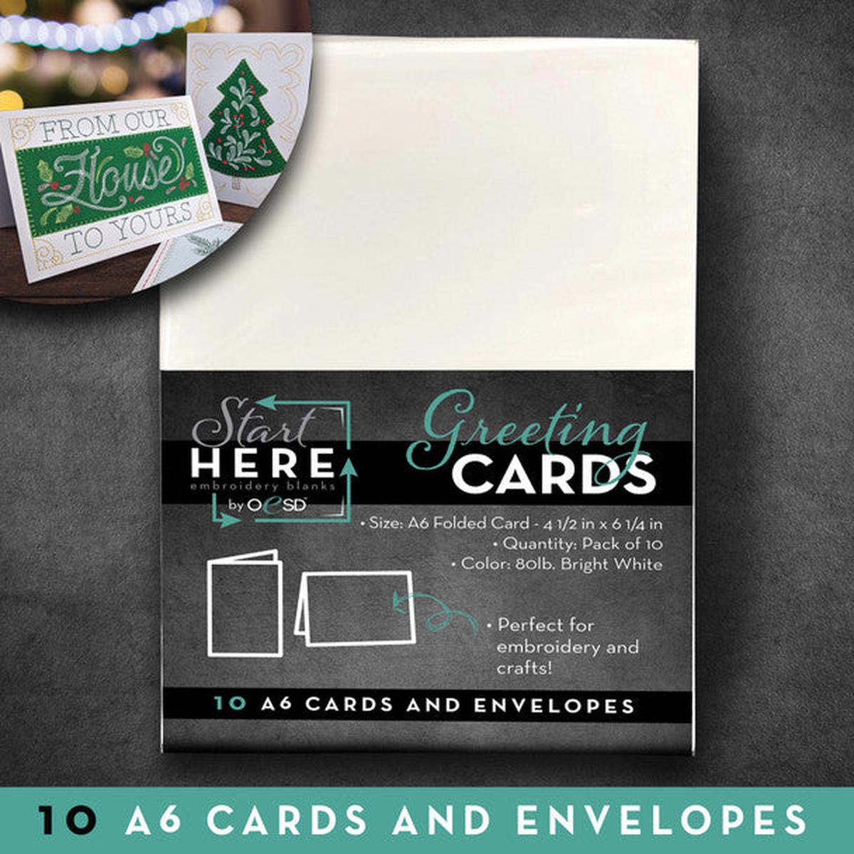 OESD - BLANK GREETING CARDS & ENVELOPES SIZE A6 10PK