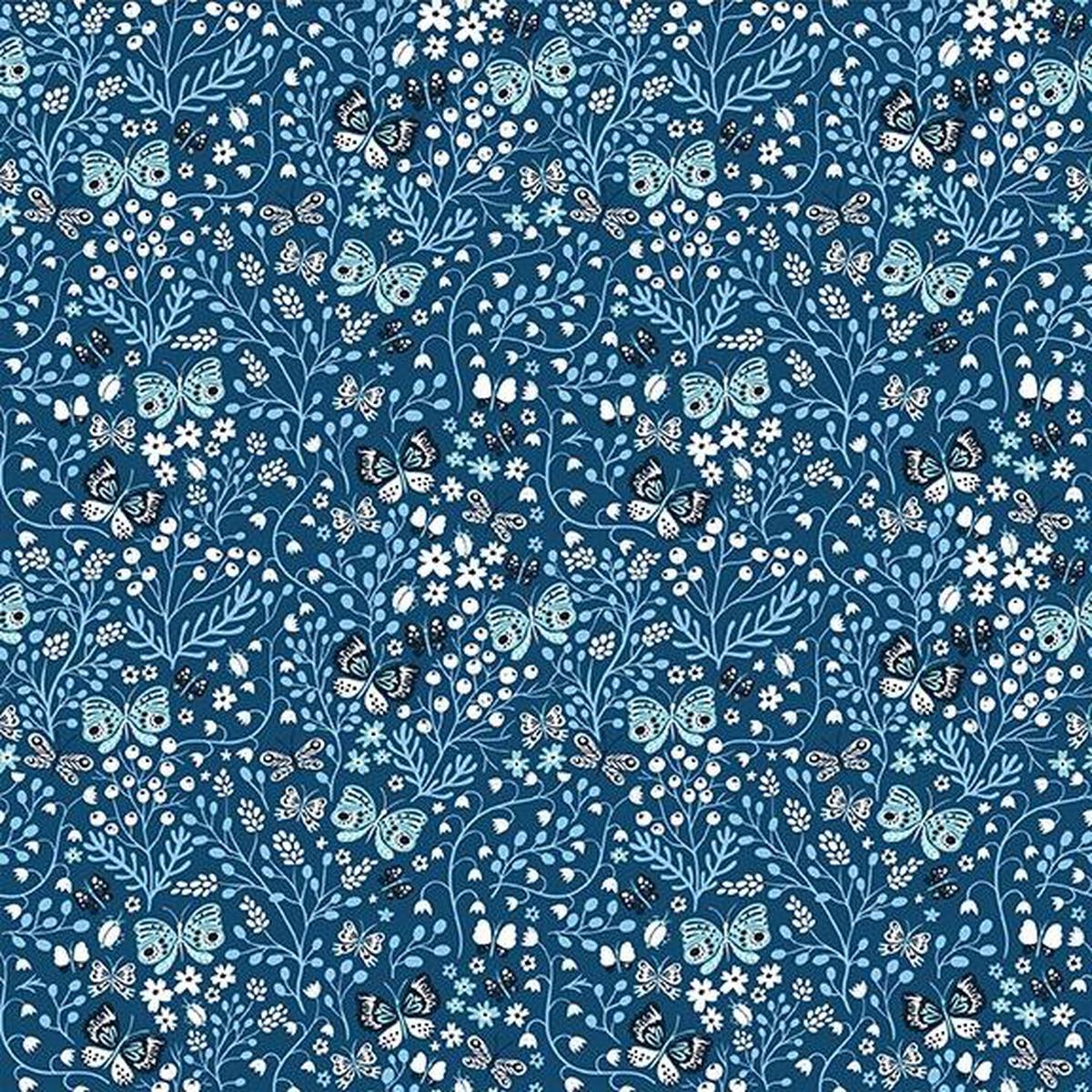 Whimsy - Butterflies Blue Yardage* (Sold By 1/2 Meter)