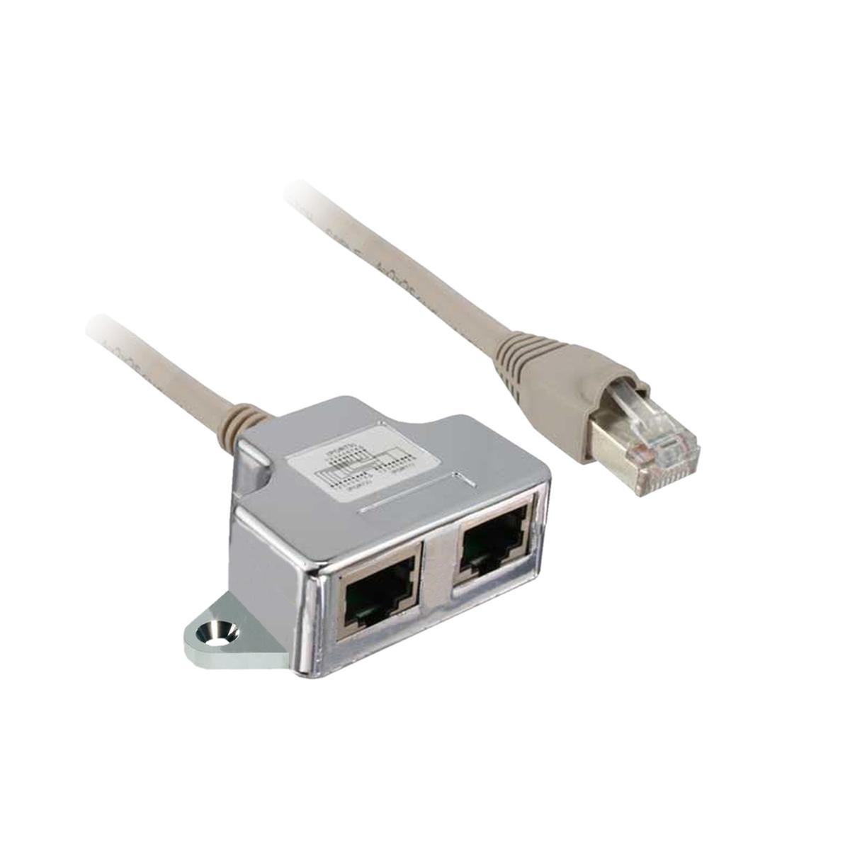 Modbus T tap-off, Zelio Logic, 1 x RJ45 male and 2 x RJ45 female, cable 0.3m