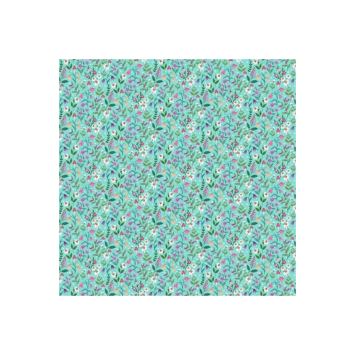 Northcott Fabrics, Unicorn Dreams Collection - Packed Flowers - 26844 (Sold By 1/2 Meter)