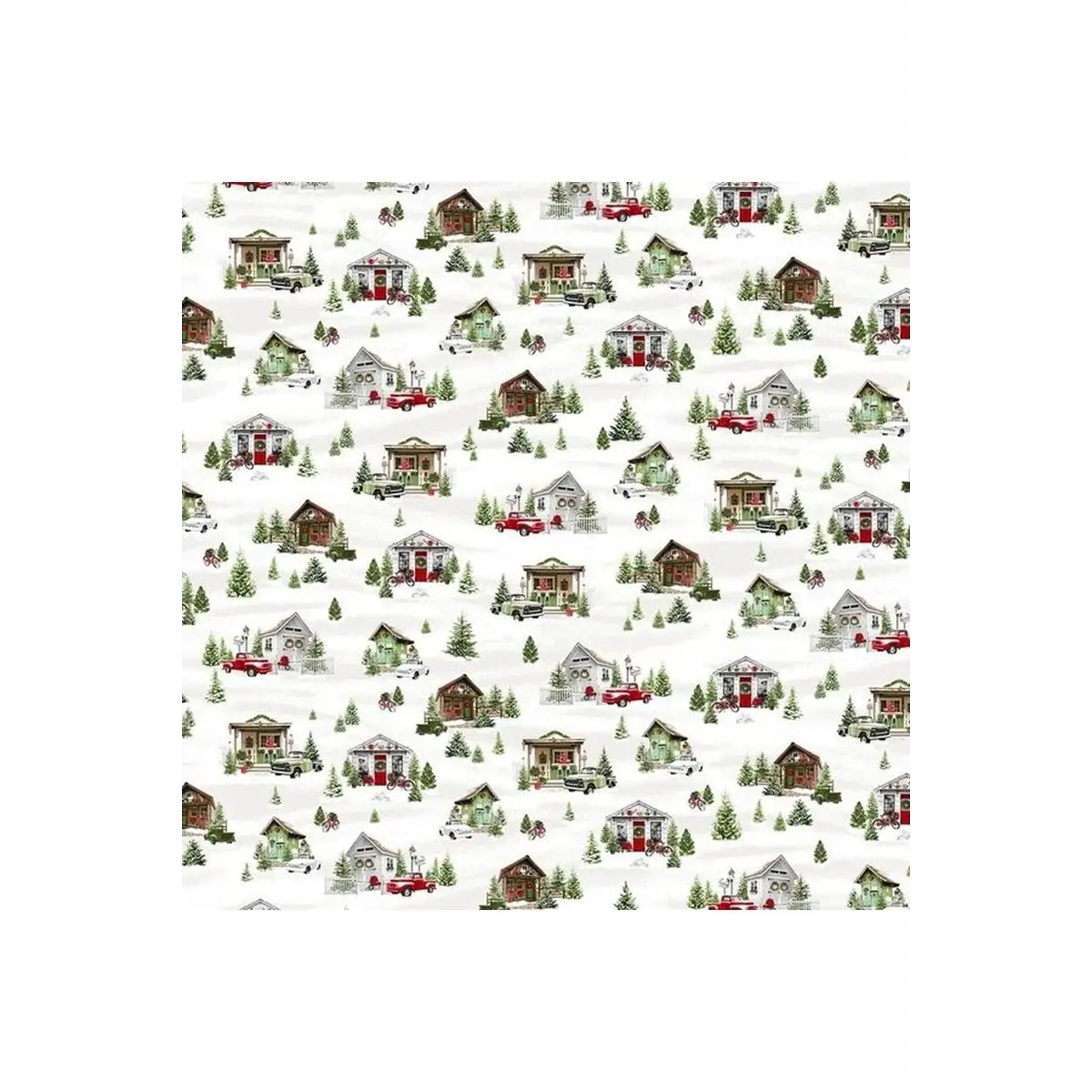 Henry Glass & Co. Fabrics, Holiday Happy Place Collection - She Sheds with Trucks - 289-86* (Sold By 1/2 Meter)