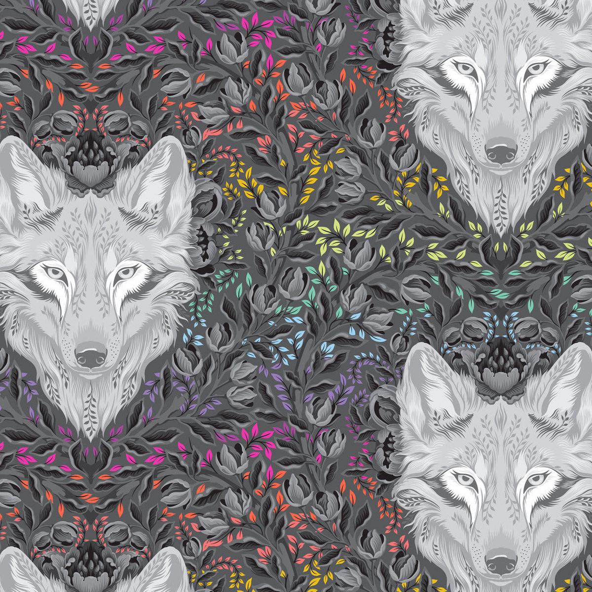 TULA PINK - Graywork - Wolf of Pink Street, Carbon