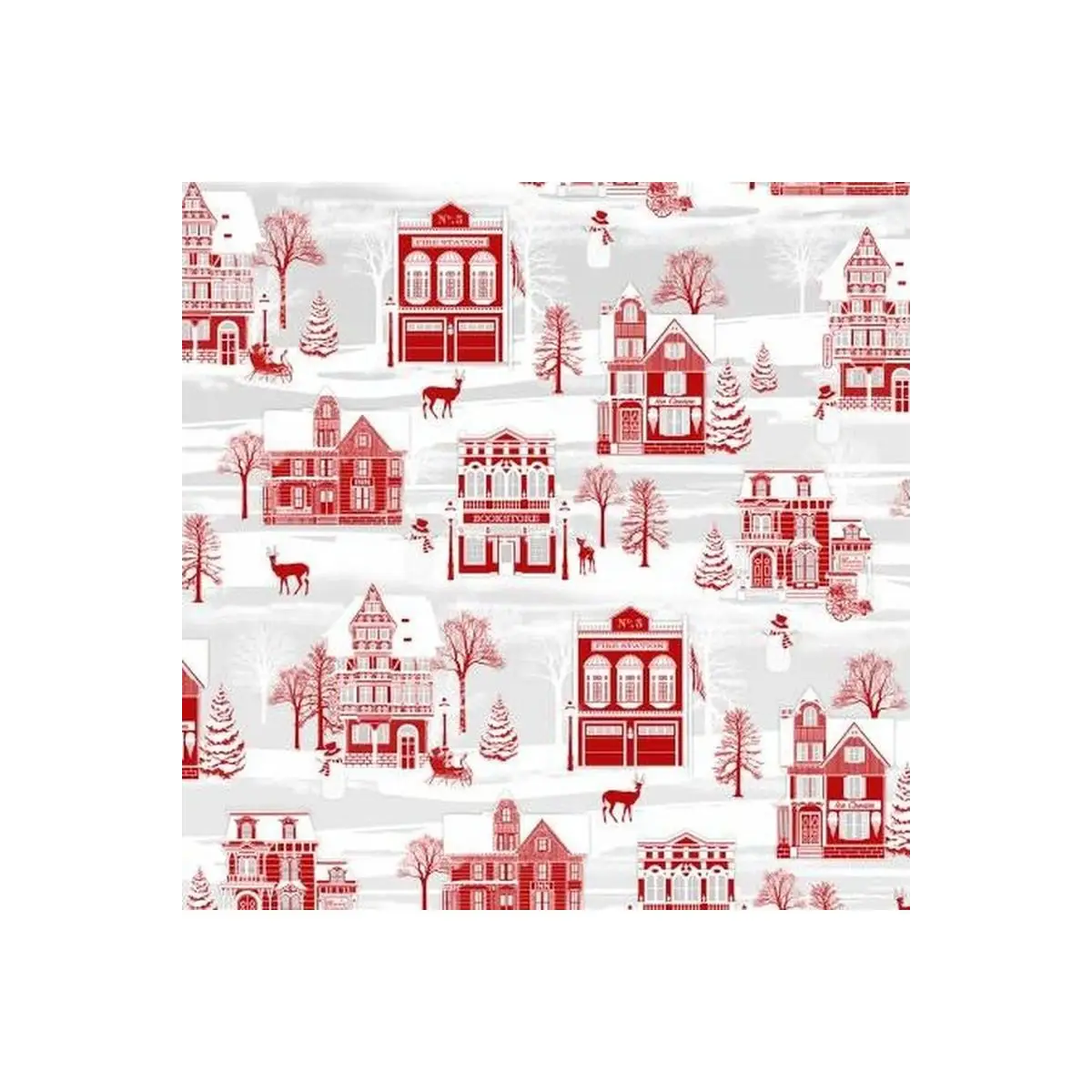 Henry Glass & Co. Fabrics, Holiday Lane Collection - Winter Village* (Sold By 1/2 Meter)
